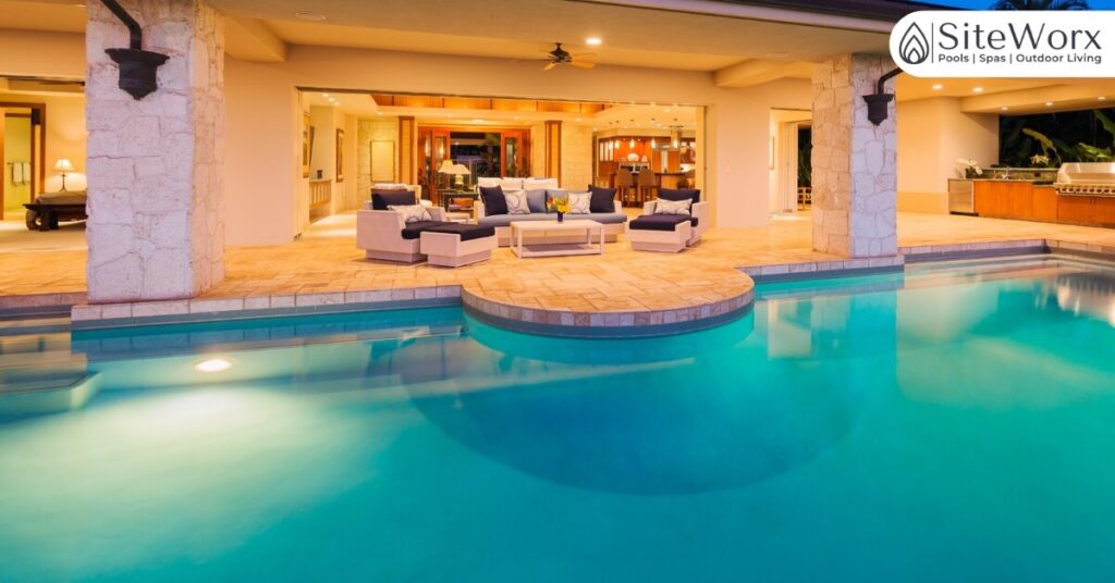 Swimming Pool in Backyard of a Home Featured